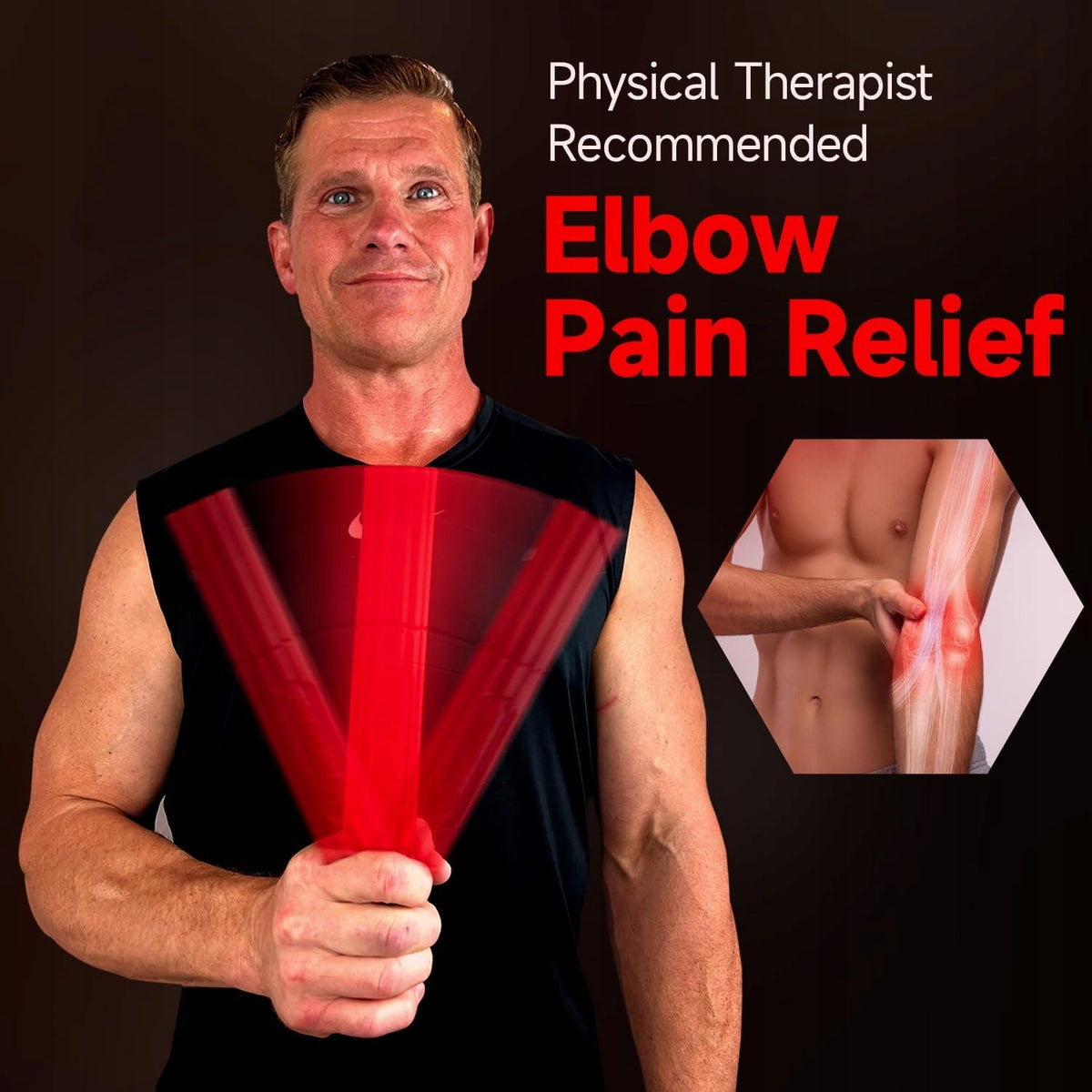 THERAPEUTIC STRAP FLEX THERAPY 4 RESISTANCE LEVELS ELBOW REHABILITATION Width 7 mm