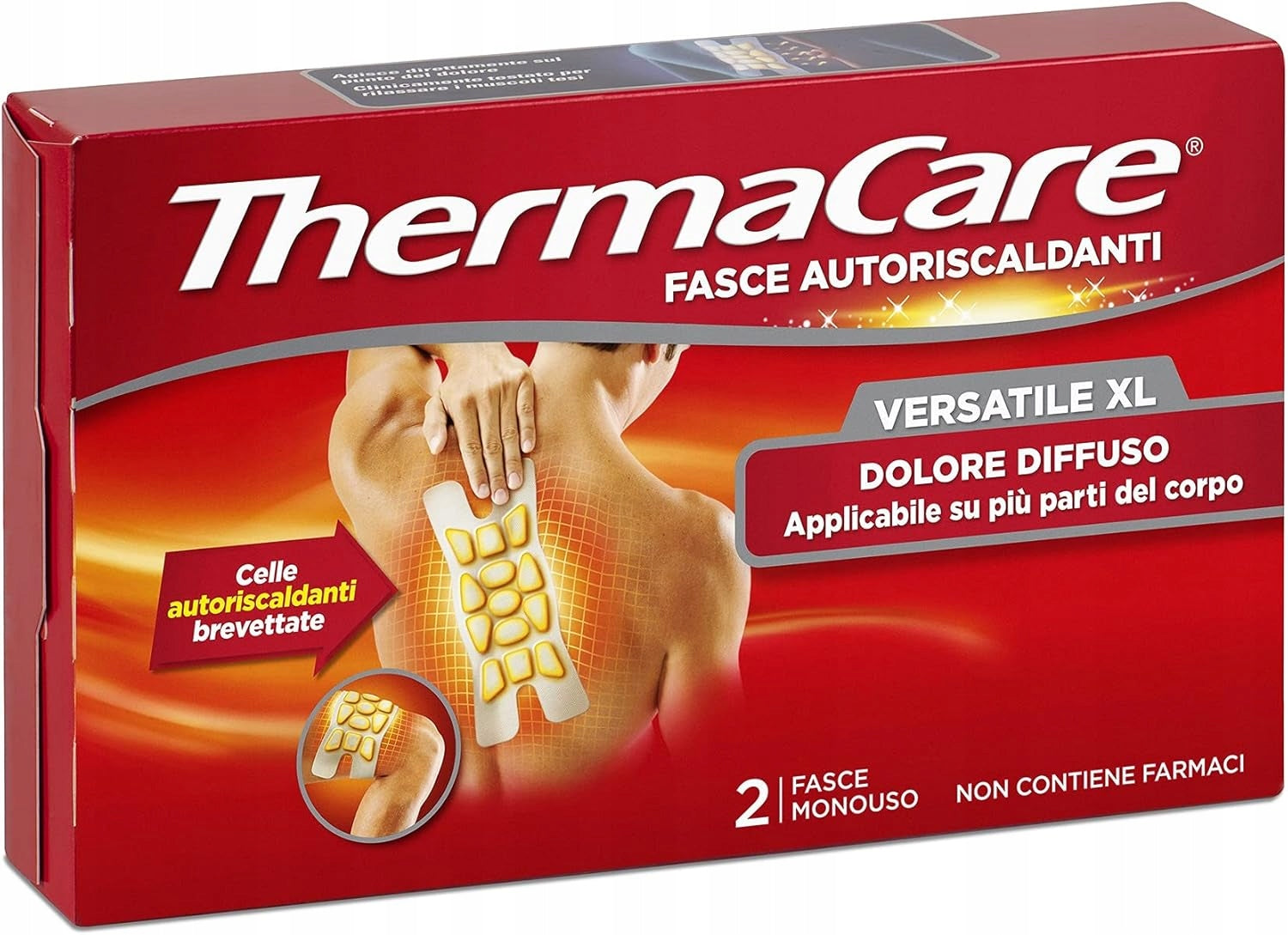 THERMACARE analgesic patches warming muscles back shoulders XL 2pcs