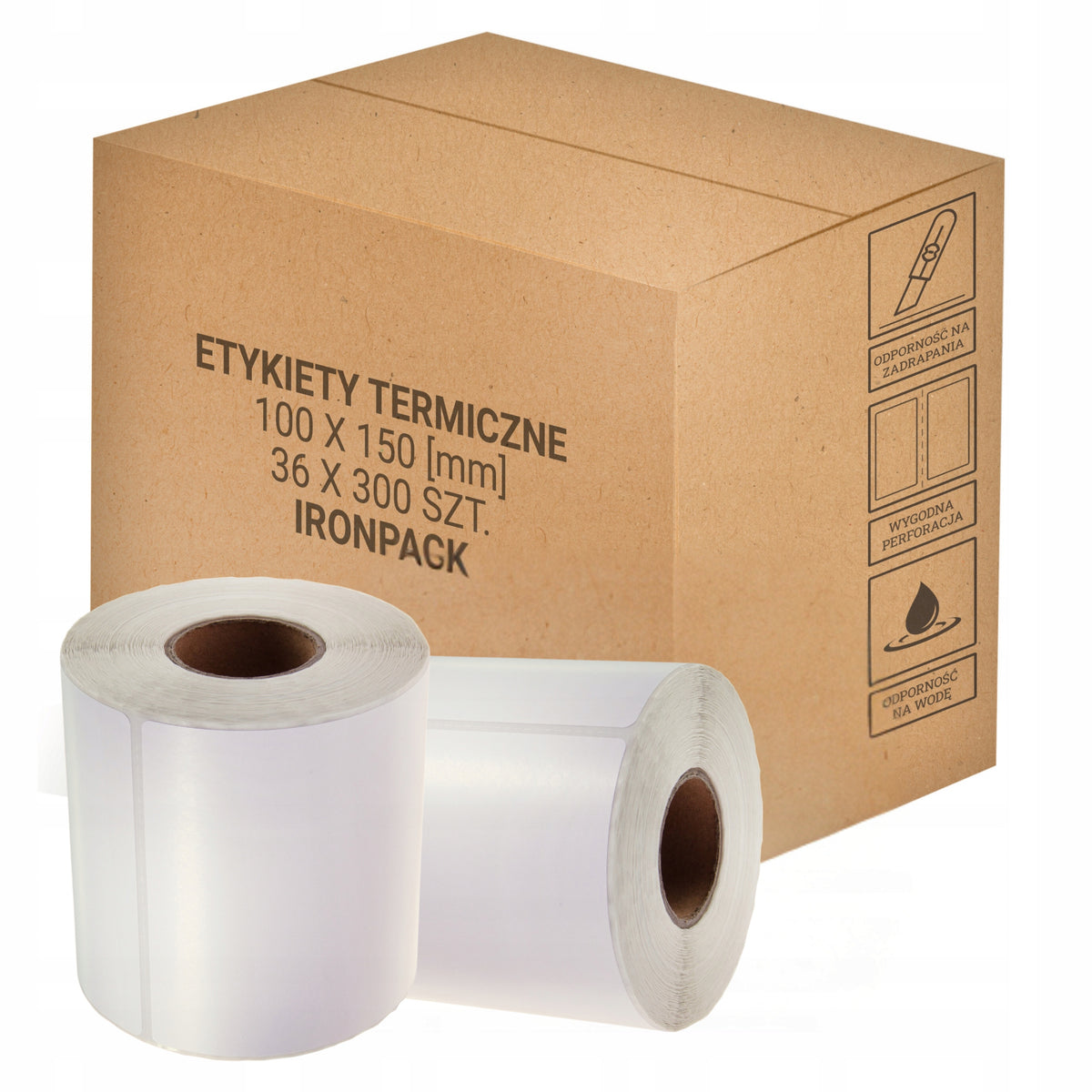 THERMAL LABELS 100x150 300pcs 10x15 CARTON 36 rolls