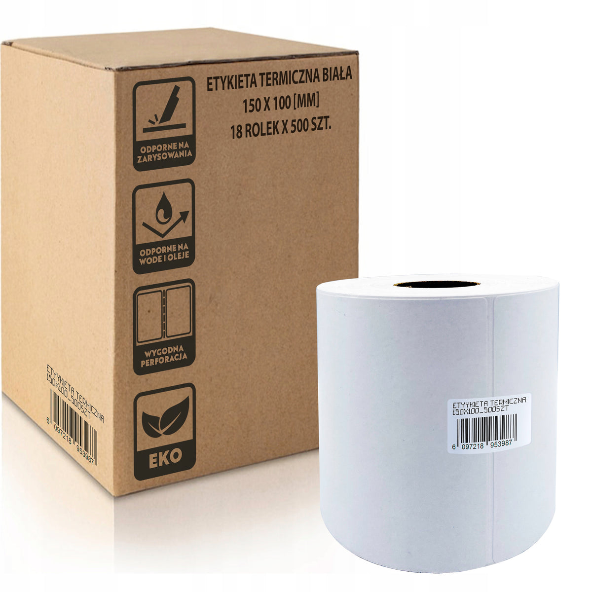 THERMAL LABELS 100x150 500pcs CARTON 18 ROLLS