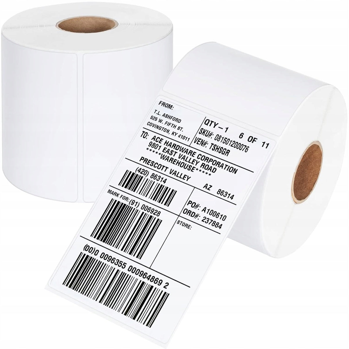 THERMAL LABELS 100x150 WHITE PERFORATION GLUE RUBBER LABEL 1000 pcs Brand no brand