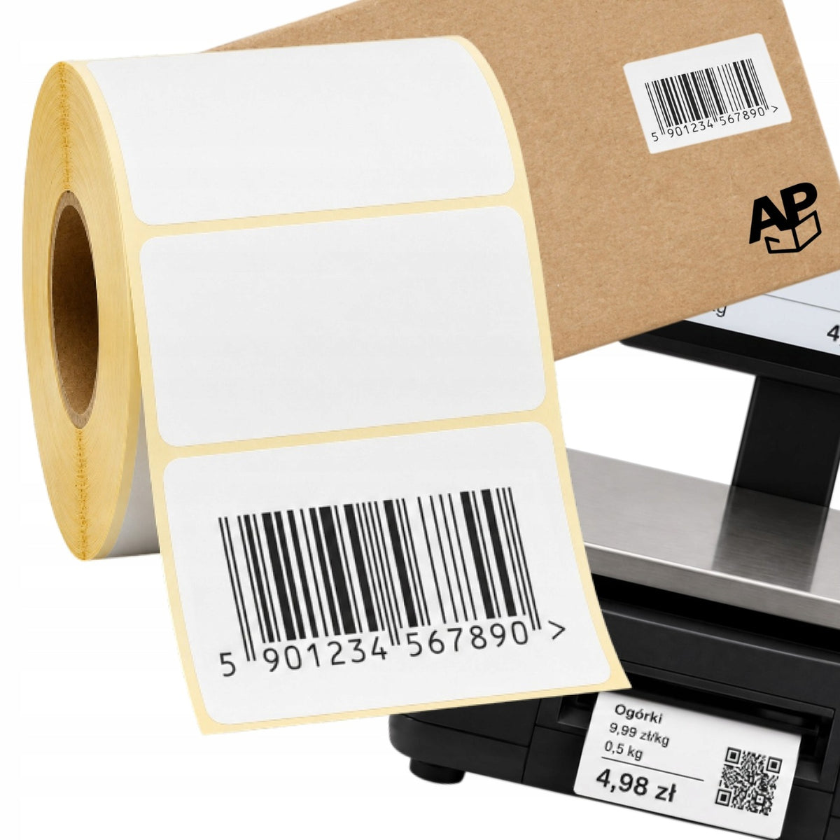 THERMAL LABELS 58x43 mm 70g 800pcs STRONG HOTMELT ADHESIVE for printer scales Packaging status original