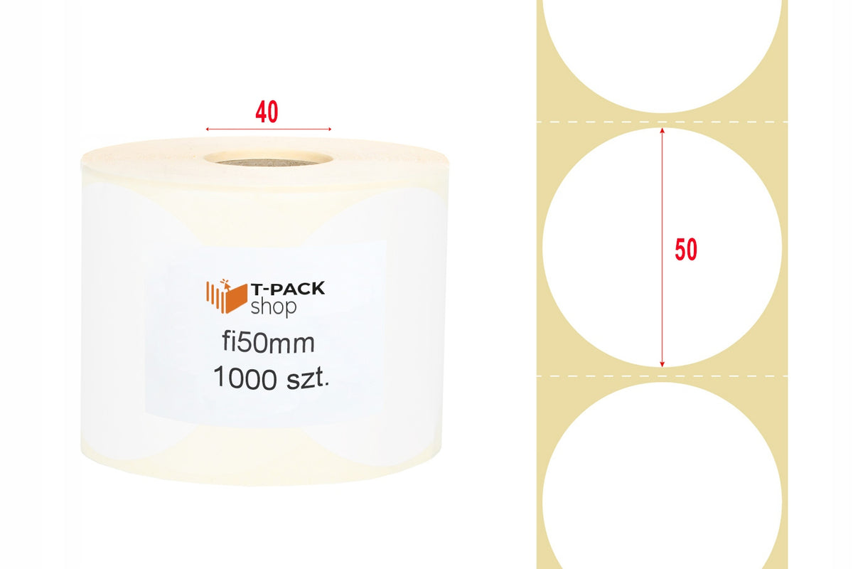 THERMAL LABELS ROUND FI 50 STICKERS 1000 PIECES EAN (GTIN) 5904555100664