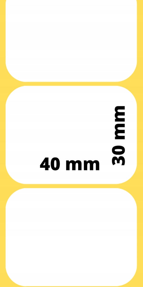 THERMAL LABELS WHITE 40*30 mm 2000 pcs. EAN (GTIN) 5906301620983