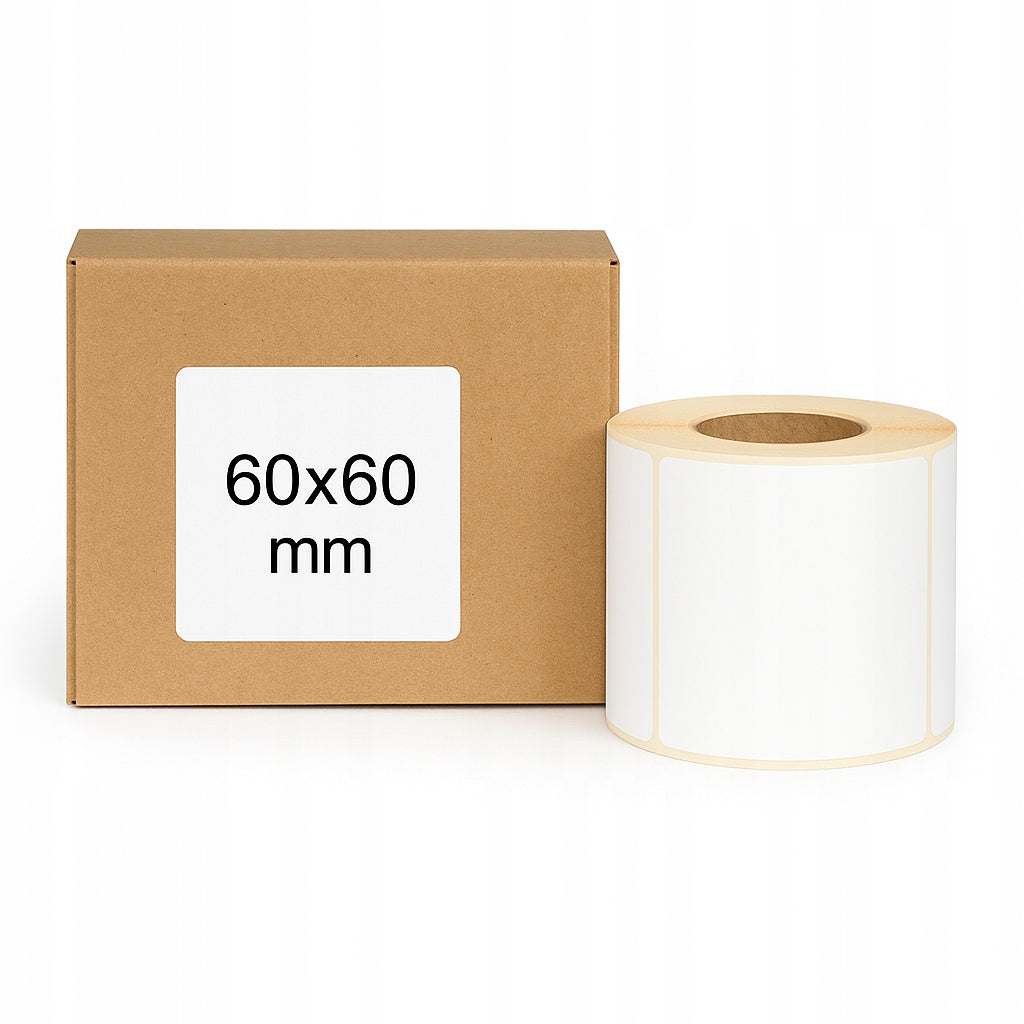 THERMAL LABELS WHITE | STICKERS 60x60 1000 PCS Manufacturer code ETE06006001