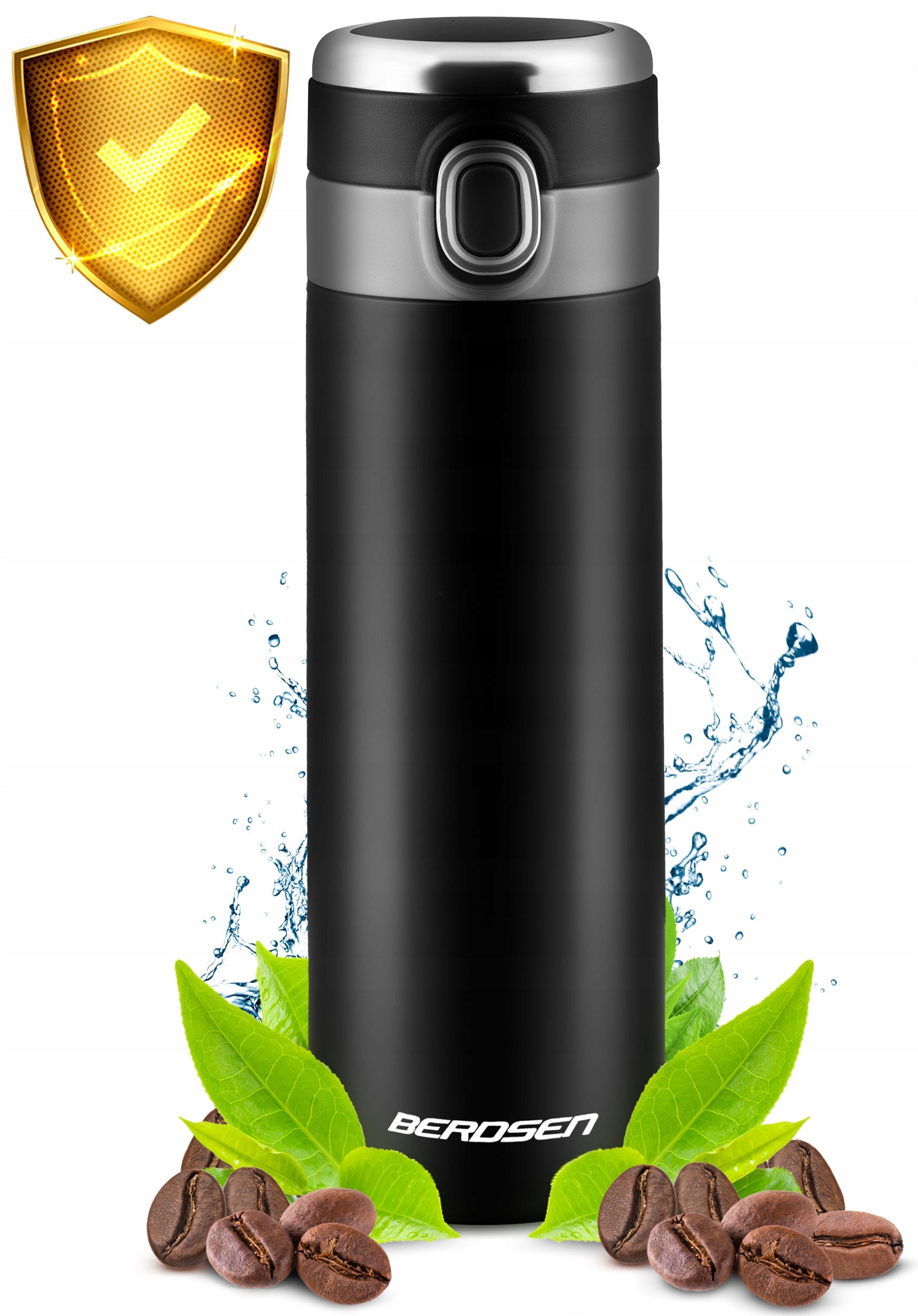 THERMAL MUG THERMOS FOR CAR FOR COFFEE TEA 450ML DISPLAY Color black