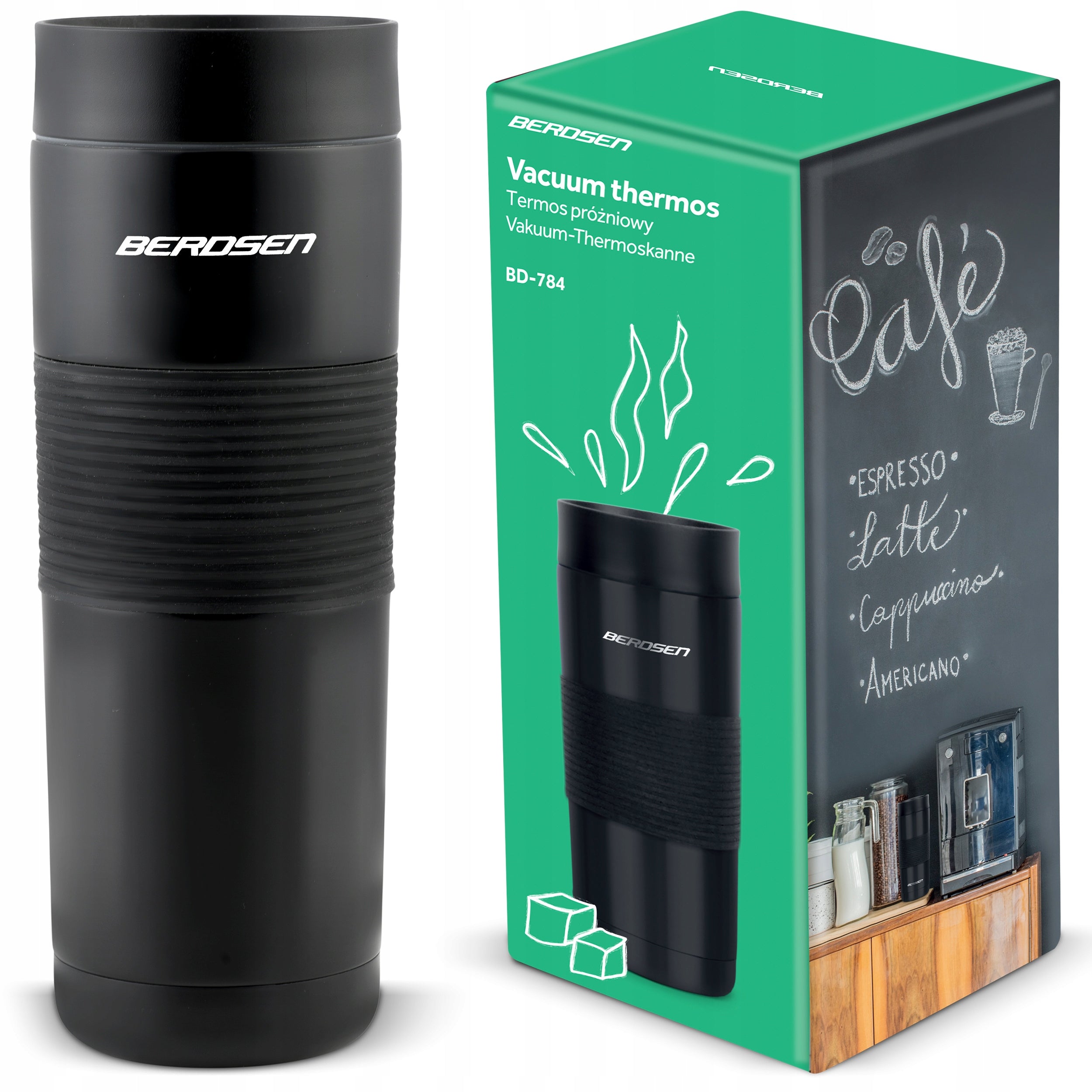 THERMAL MUG THERMOS FOR CAR FOR COFFEE TEA 590ML STAINLESS STEEL