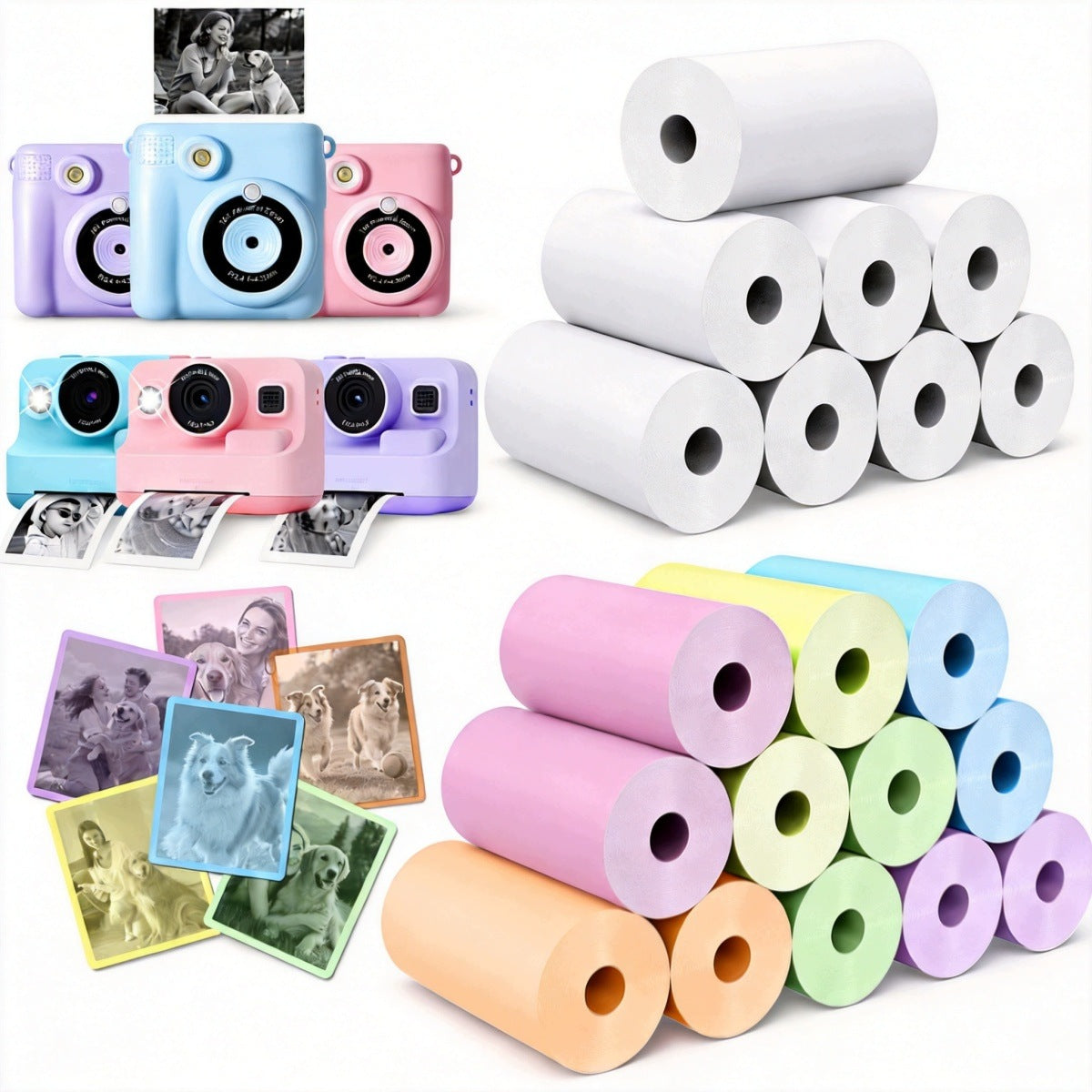 THERMAL PAPER ROLL CARTRIDGES FOR INSTANT CAMERA 20 ROLLS OF PIECES