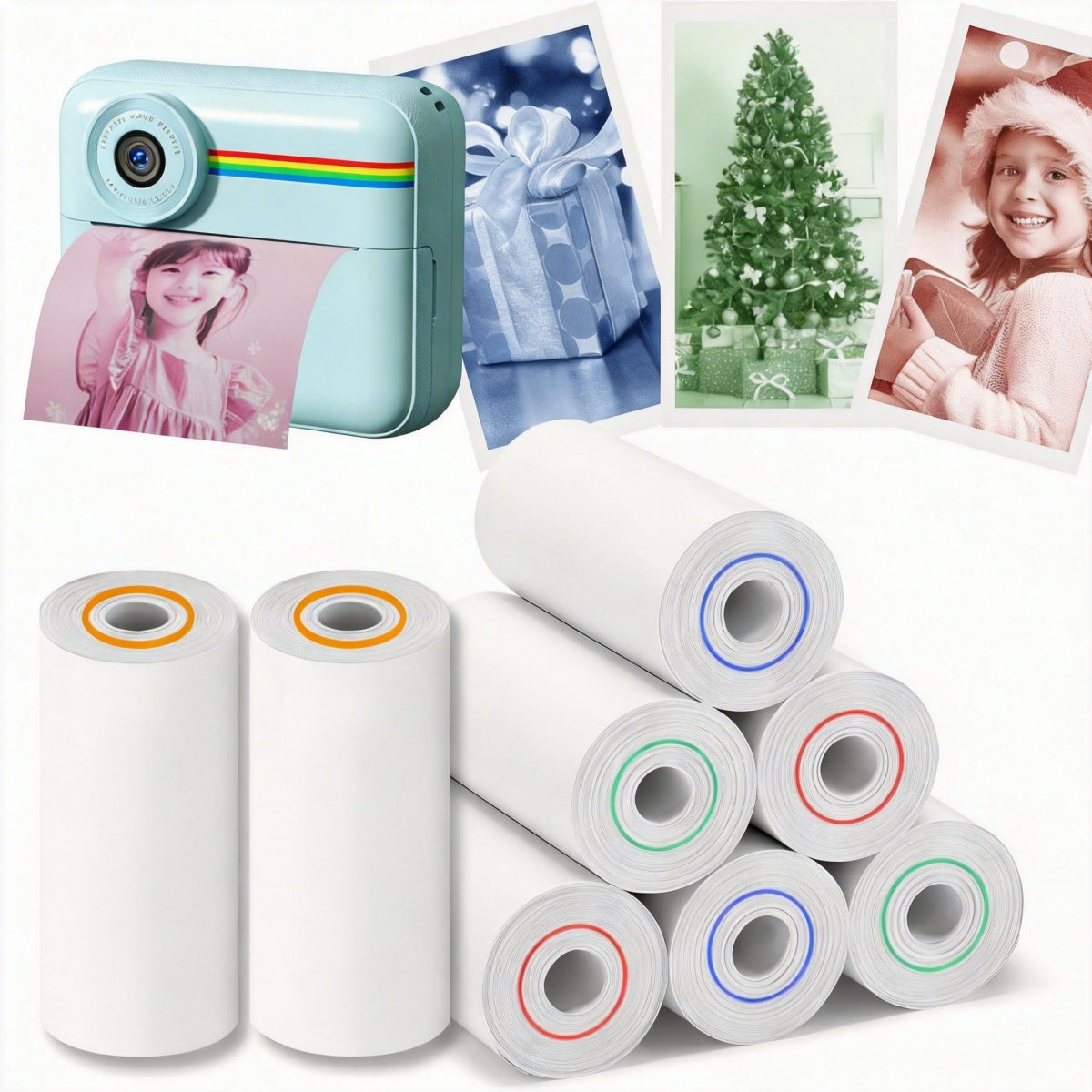 THERMAL PAPER ROLL CARTRIDGES FOR INSTANT CAMERA 8 ROLLS PIECES