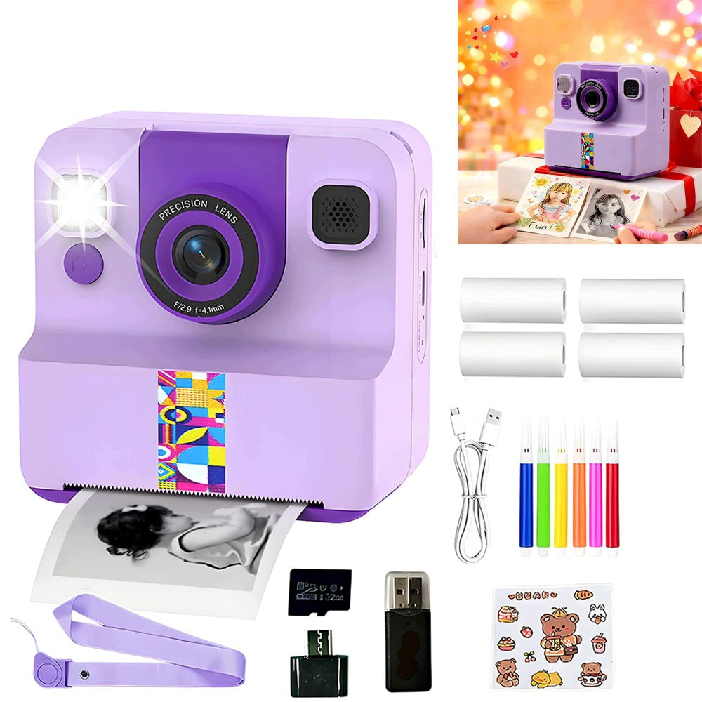 THERMAL PRINTER CAMERA DIGITAL CAMERA CHILDREN INSTANT PRINTING+5 ROLLS
