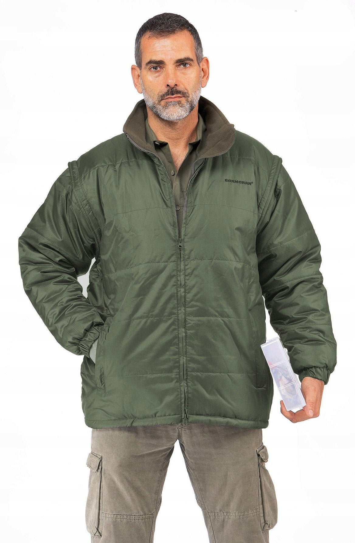 THERMO JACKET CORMORAN WITH DETACHABLE SLEEVES-XL Color green