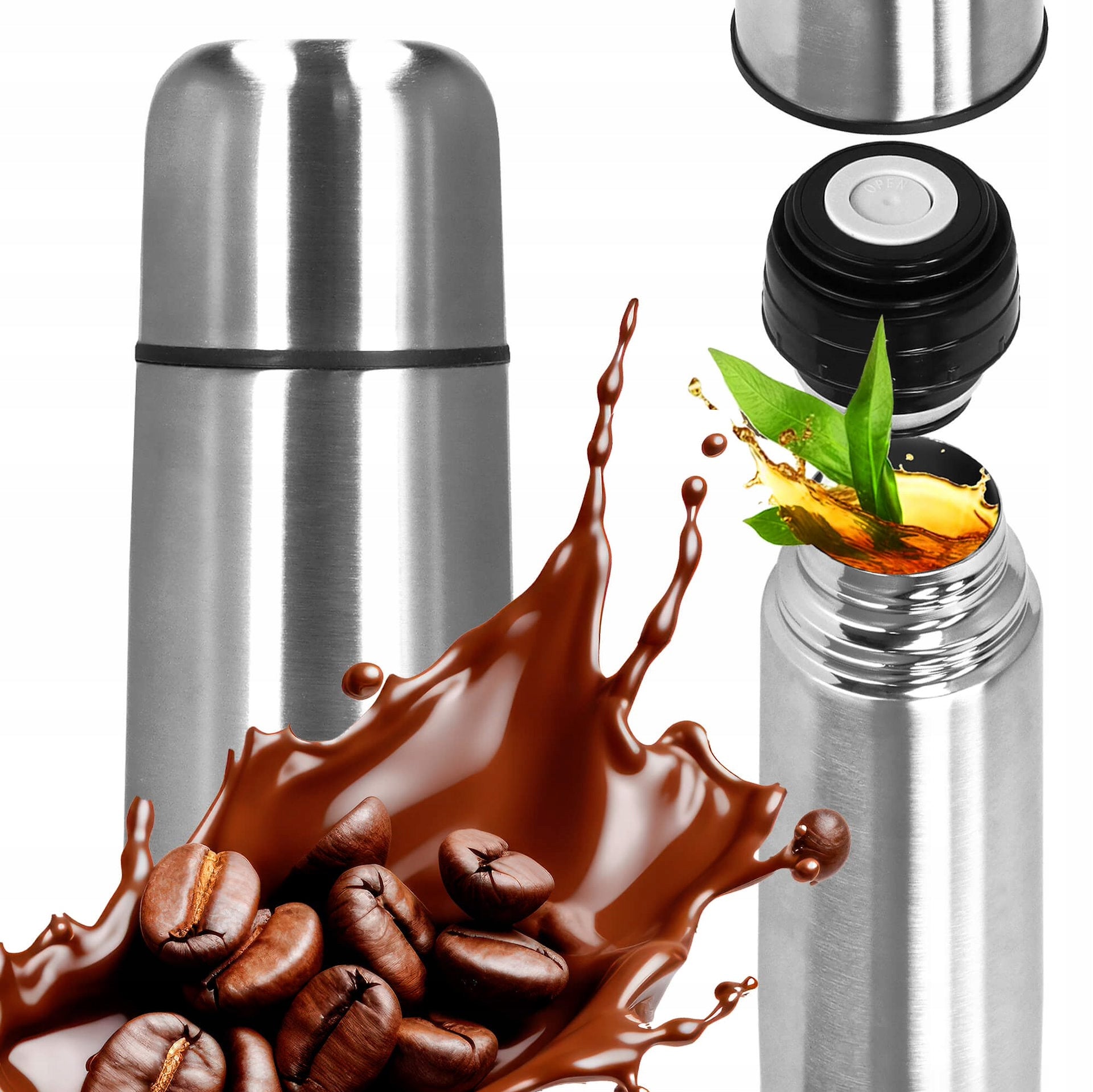 THERMOS 750ml VACUUM TOURIST Thermal Steel FOR TEA COFFEE 0,75L Packaging status original
