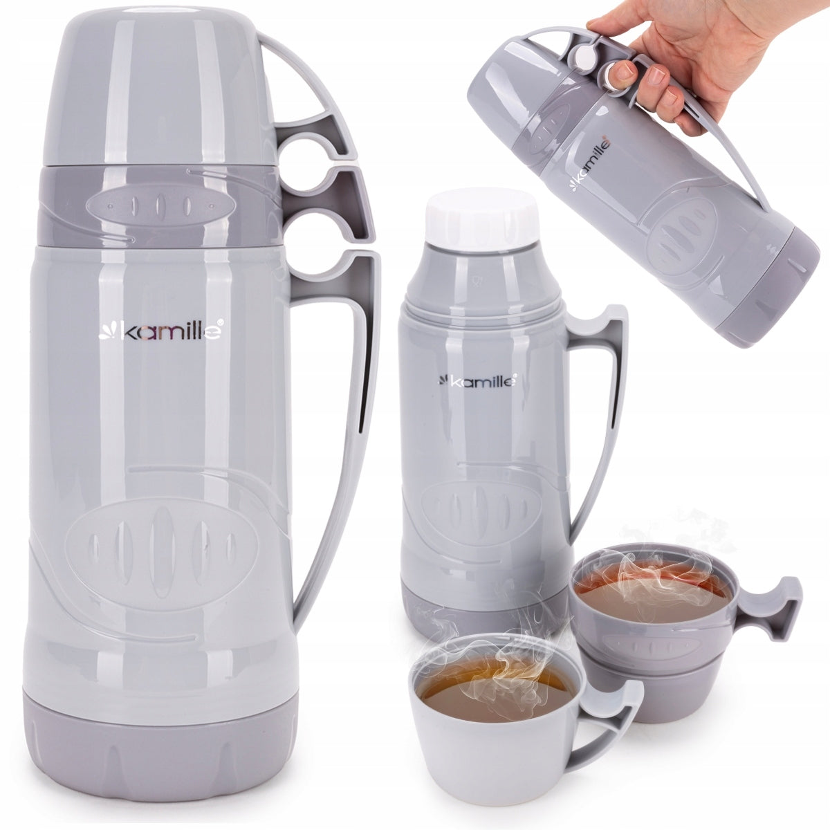 THERMOS BOTTLE THERMAL MUG GLASS CARTRIDGE 600 ml KAMILLE Packaging status original