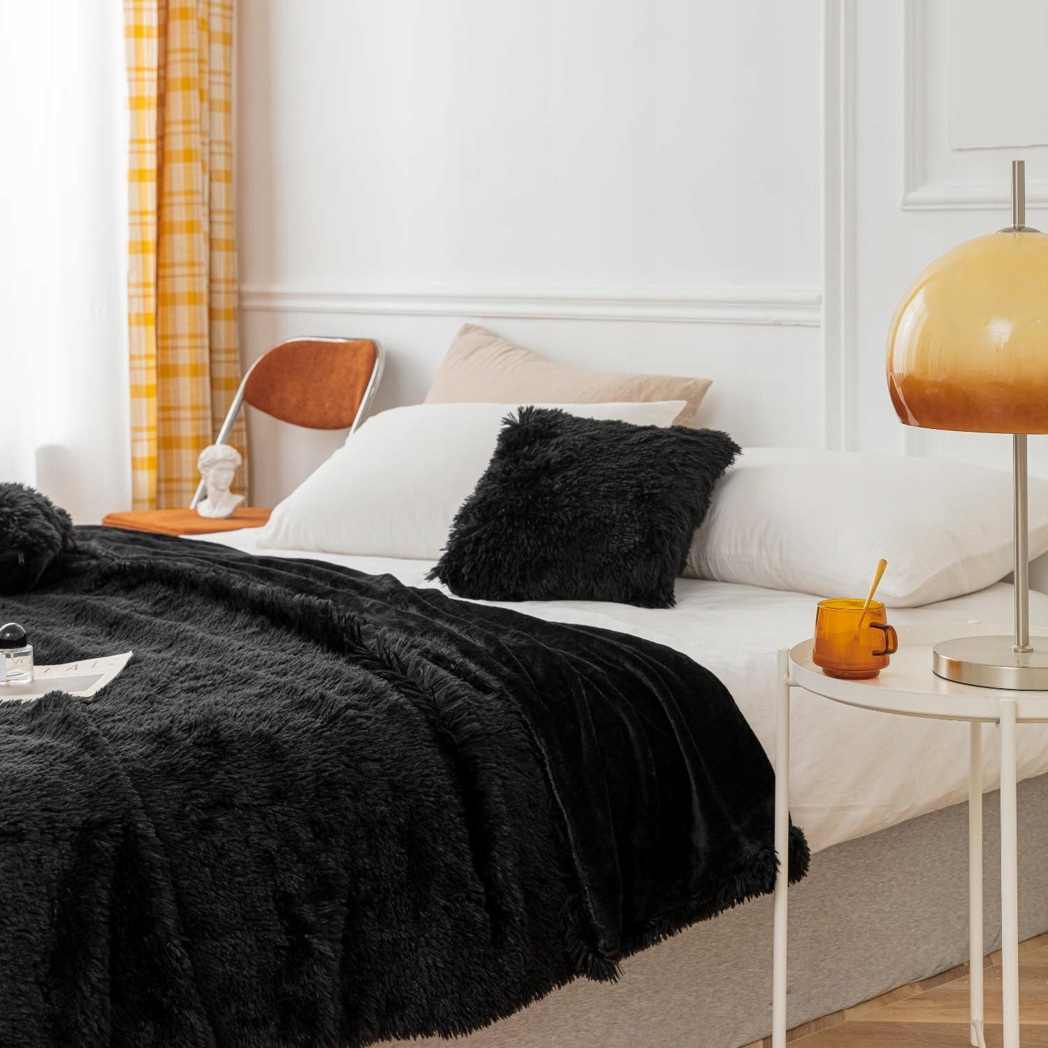 THICK AND SOFT BLANKET PLAID HAIRY BEDSPREAD PLAID 70x150 CM WARM Packaging status original