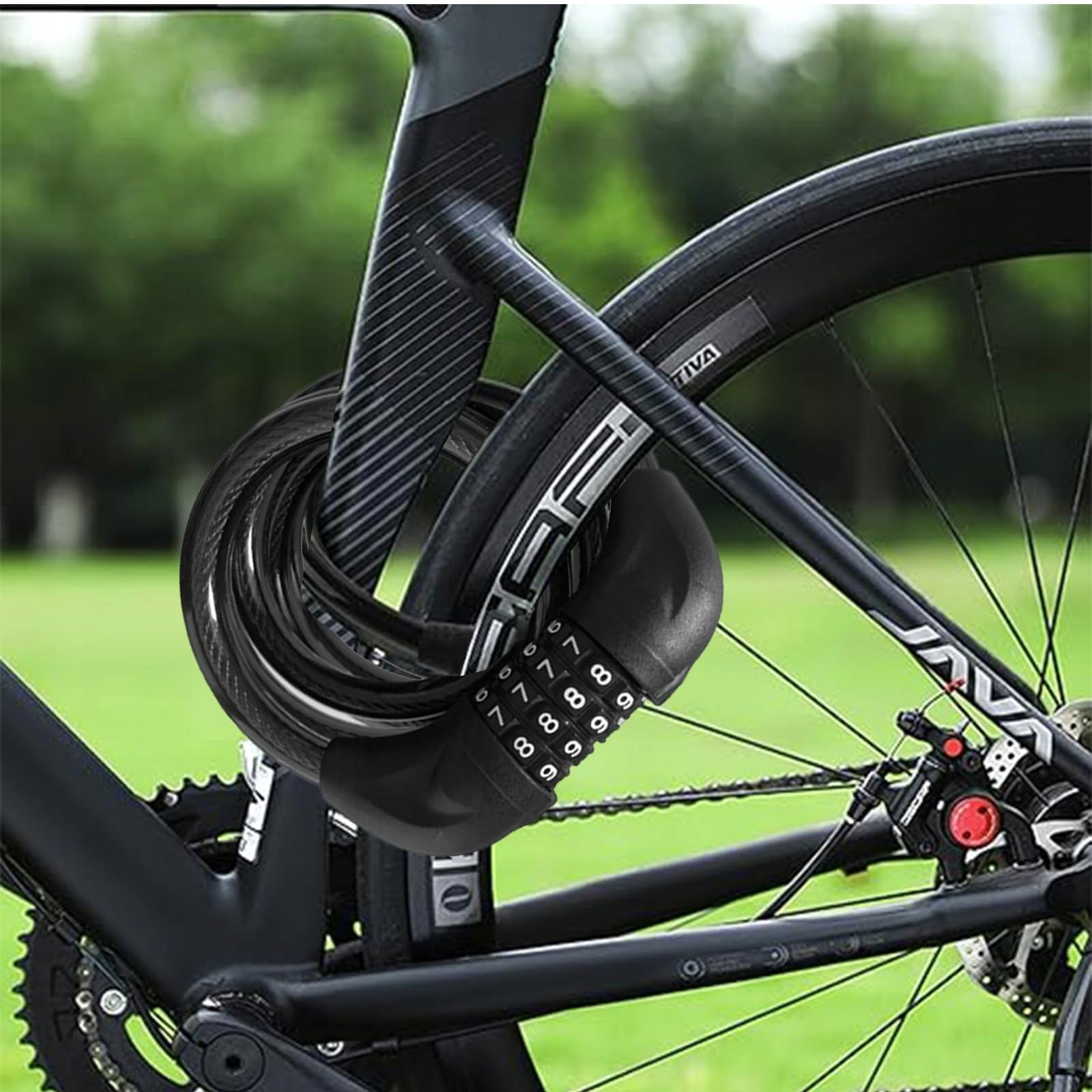 THICK BICYCLE LOCK CIPHER CODE FOR BIKE CLASP BICYCLE SECURITY Color black