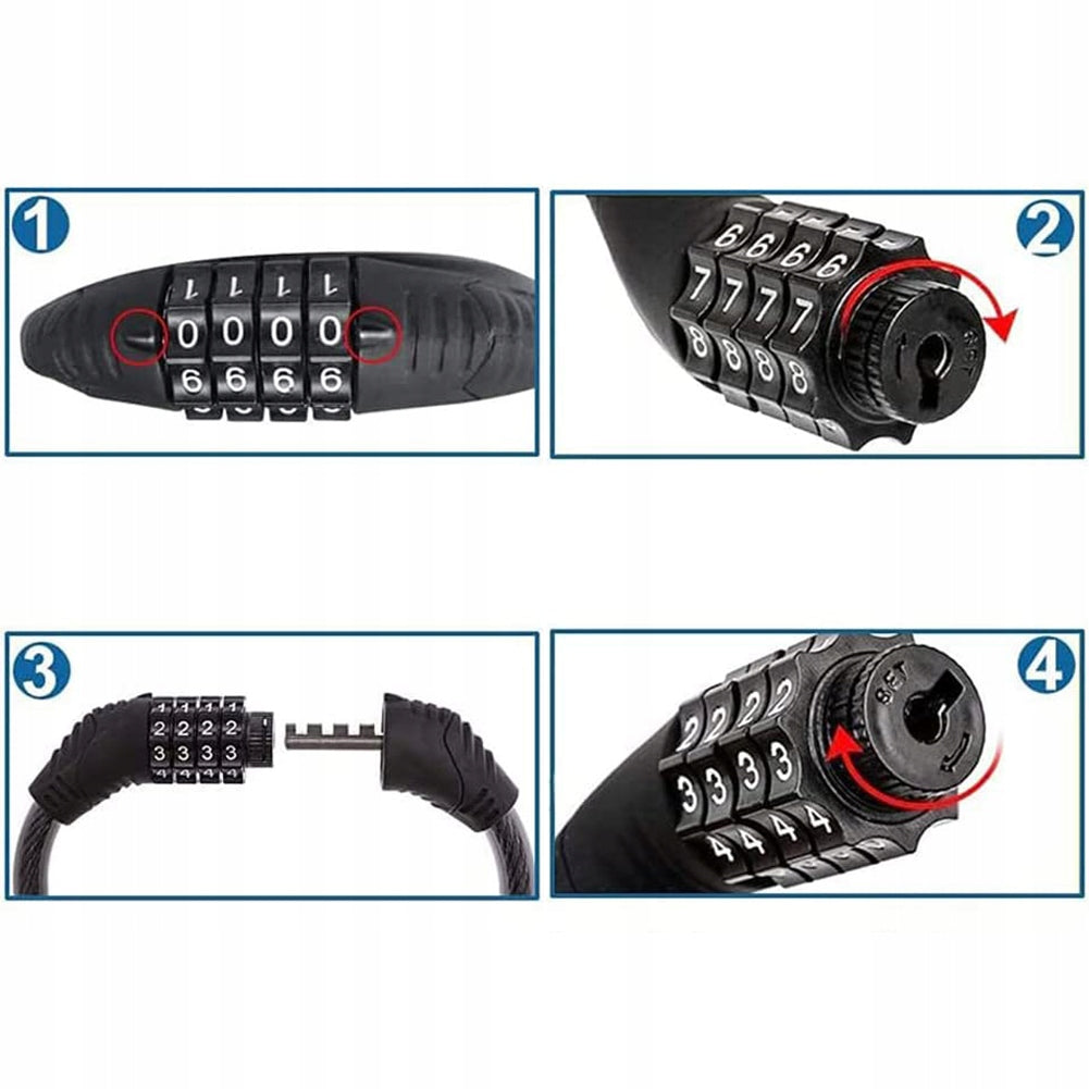 THICK BICYCLE LOCK CIPHER CODE FOR BIKE CLASP BICYCLE SECURITY Weight 300 g