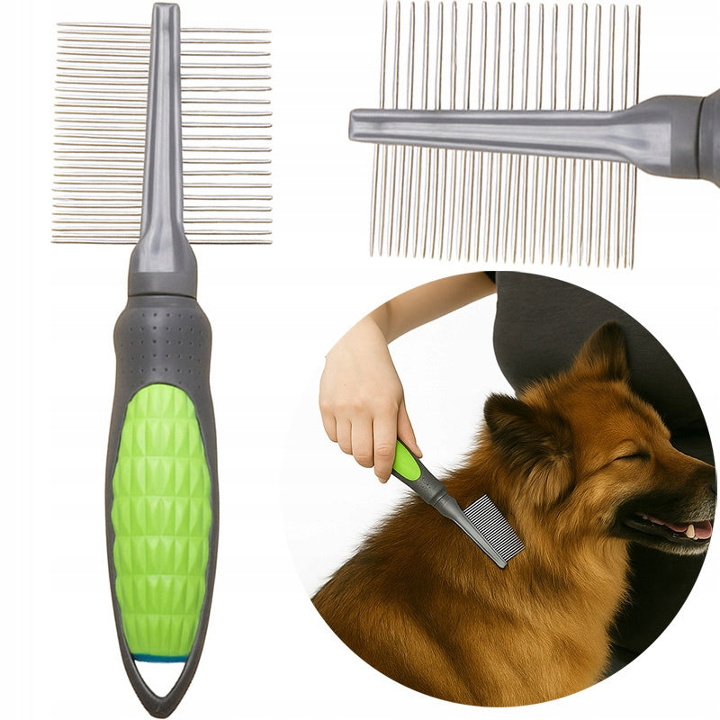 THICK COMB METAL BRUSH DOUBLE-SIDED CARDED FOR DOG HAIR