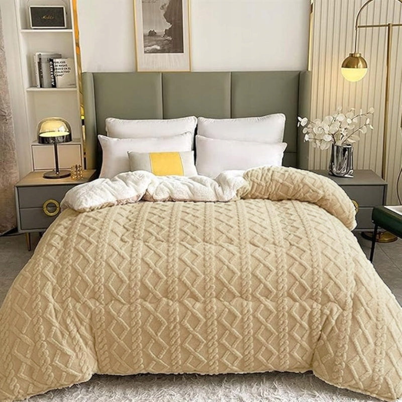 THICK DOUBLE-SIDED BLANKET LAMB 4,7 KG DUVET WARM WINTER FLUFFY 180X220 Brand Domidekor