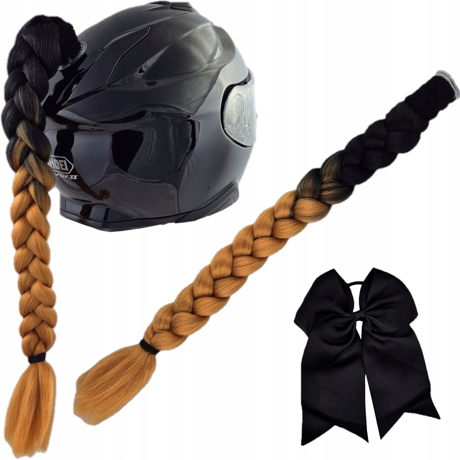 THICK, NICE BRAID, BOW FOR MOTORCYCLE HELMET, SUCTION CUP, GLUE