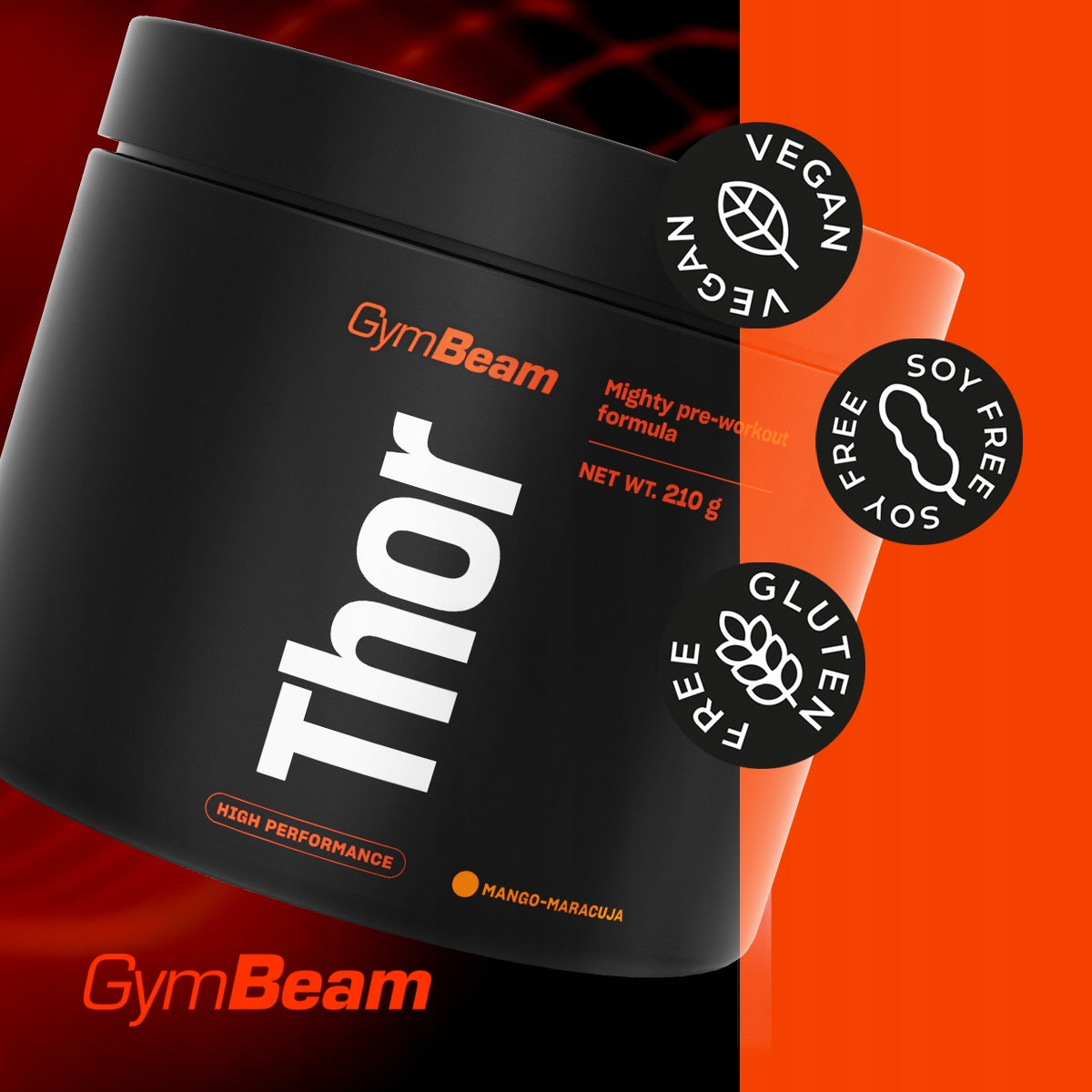THOR FUEL PRE-WORKOUT 210g Caffeine Beta-Alanine GymBeam strawberry Expiration date at least six months from the date of purchase