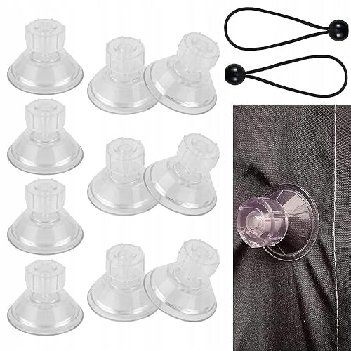 THREADED SUCTION CUPS TRANSPARENT PVC FOR CAR WINDOWS CAMPING 10 PCS.