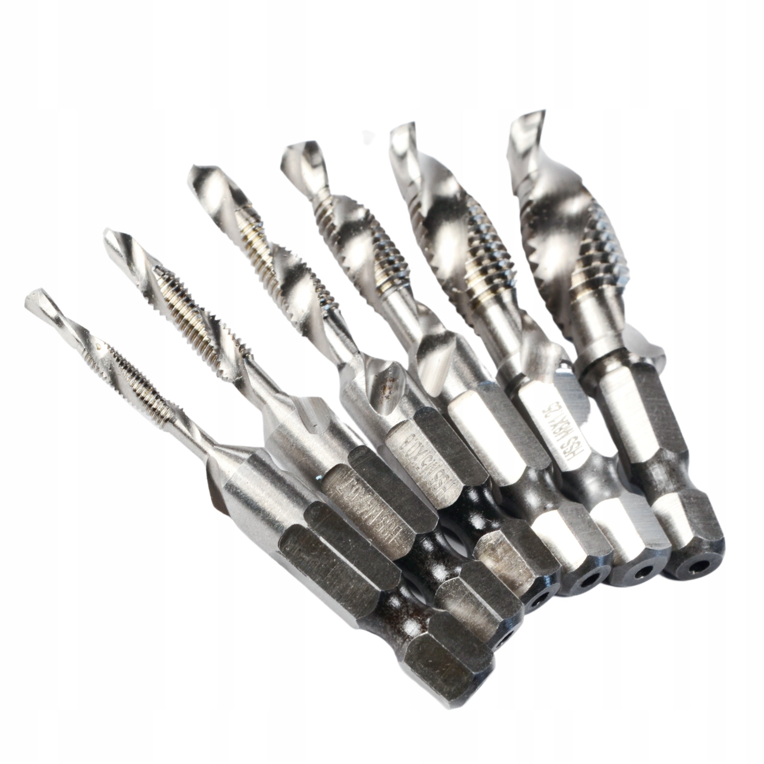 THREADING DRILL BITS HSS M3 - M10 TAPS 6 PCS.BLACK Brand Black