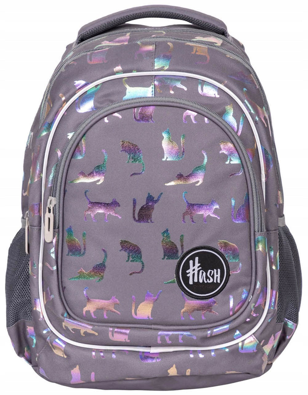 THREE-CHAMBER SCHOOL BACKPACK HOLO CATS HASH-5928 Manufacturer code AB330
