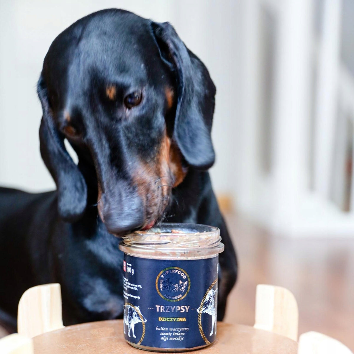THREE DOGS wet dog food in a jar Pork Rabbit 300g Manufacturer code TM05
