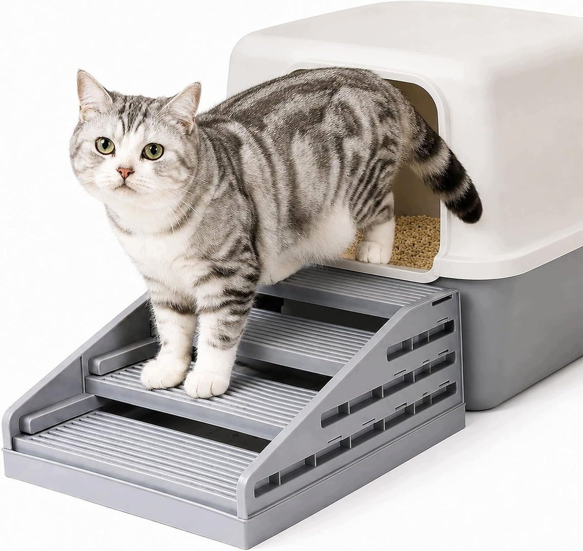THREE-STAGE CAT LITTER BOX RAMP NON-SLIP UP TO 10 KG