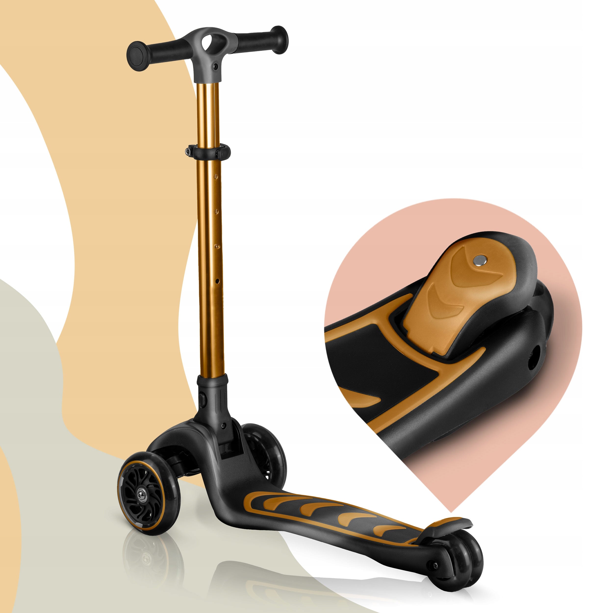 THREE-WHEELED SCOOTER FOR CHILDREN BALANCE SEAT FOLDING LED NUKIDO Kind tri-wheeled