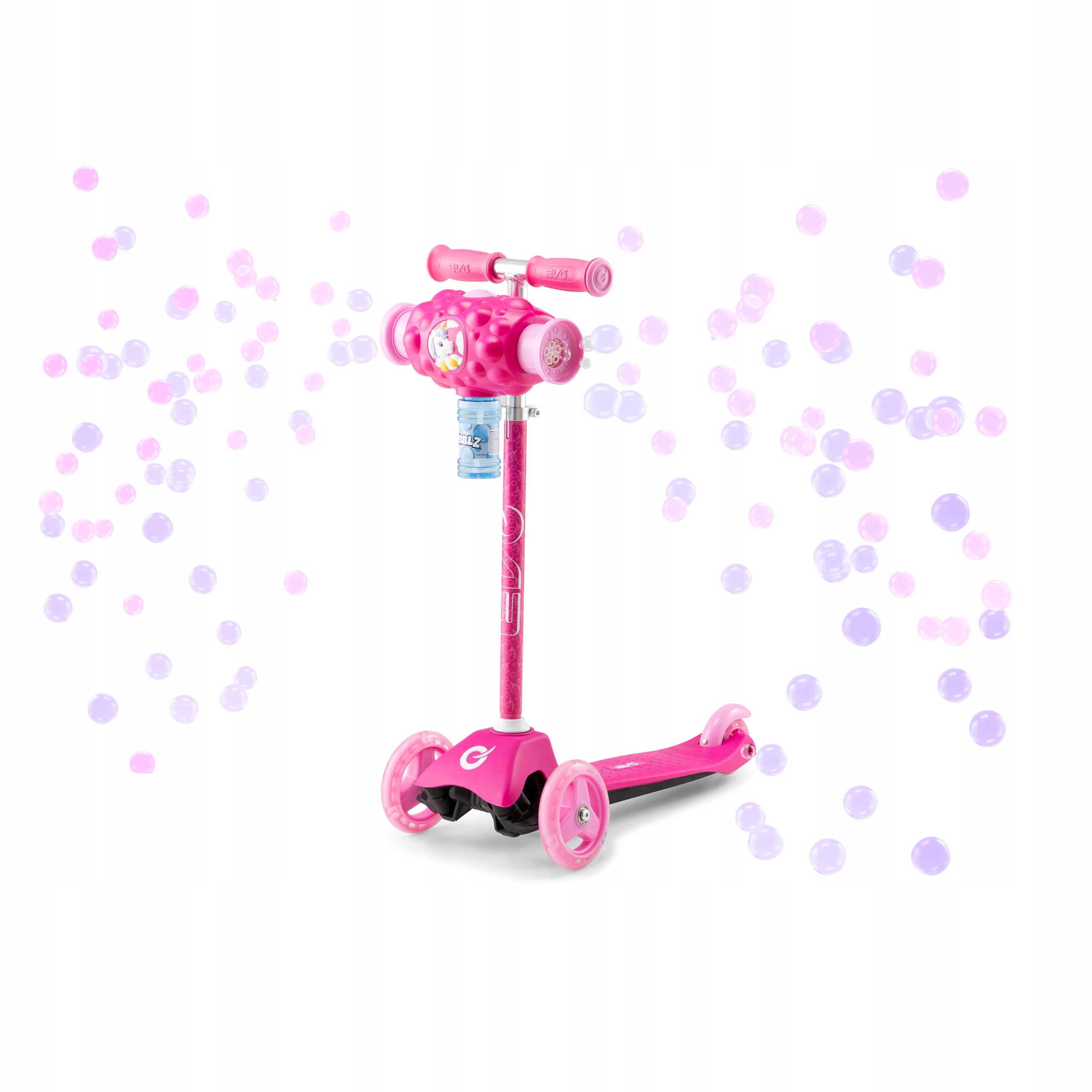 THREE-WHEELED SCOOTER FOR CHILDREN PINK WITH SOAP BUBBLES EVO 3+ Kid's age 3＋ years