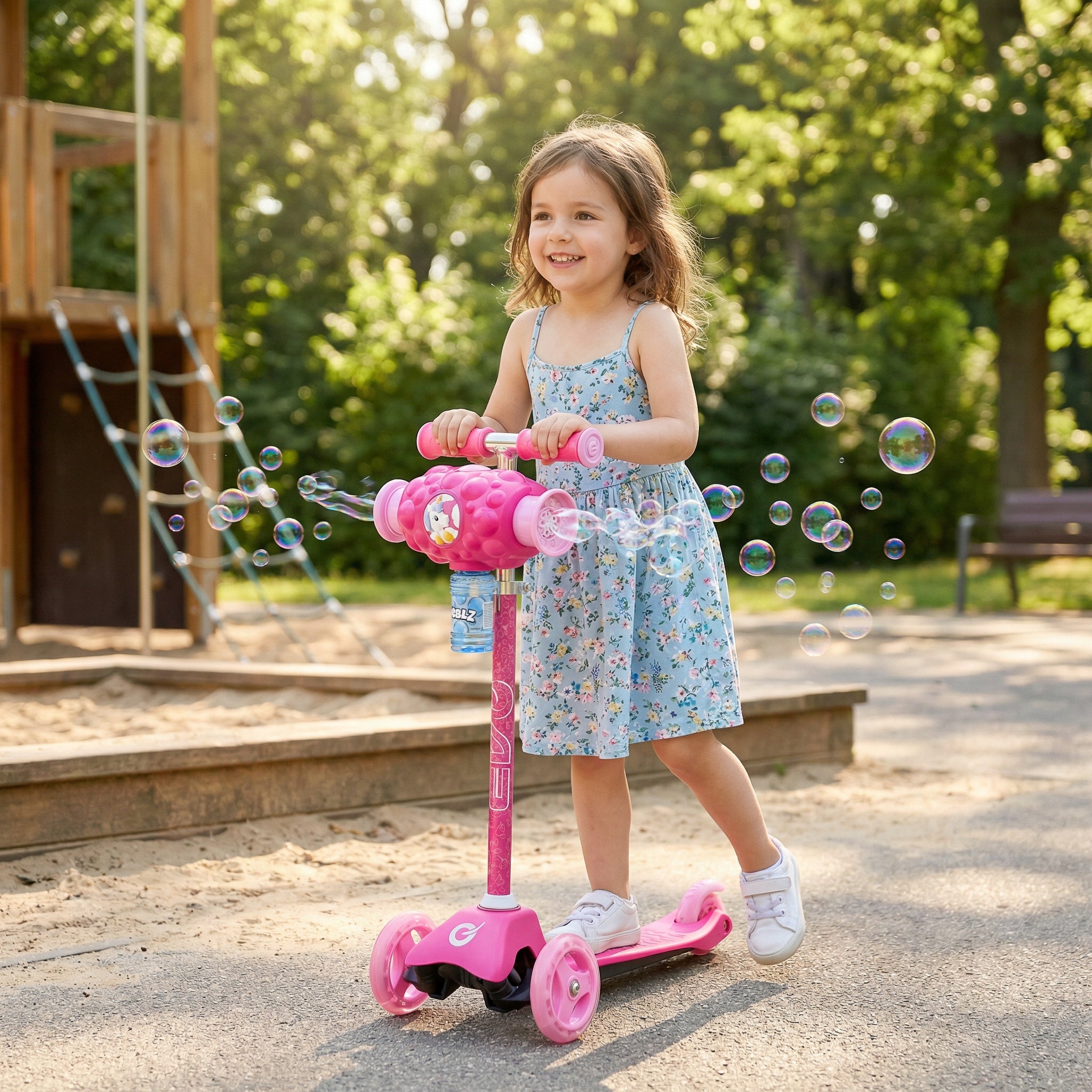 THREE-WHEELED SCOOTER FOR CHILDREN PINK WITH SOAP BUBBLES EVO 3+ Manufacturer code 1670147