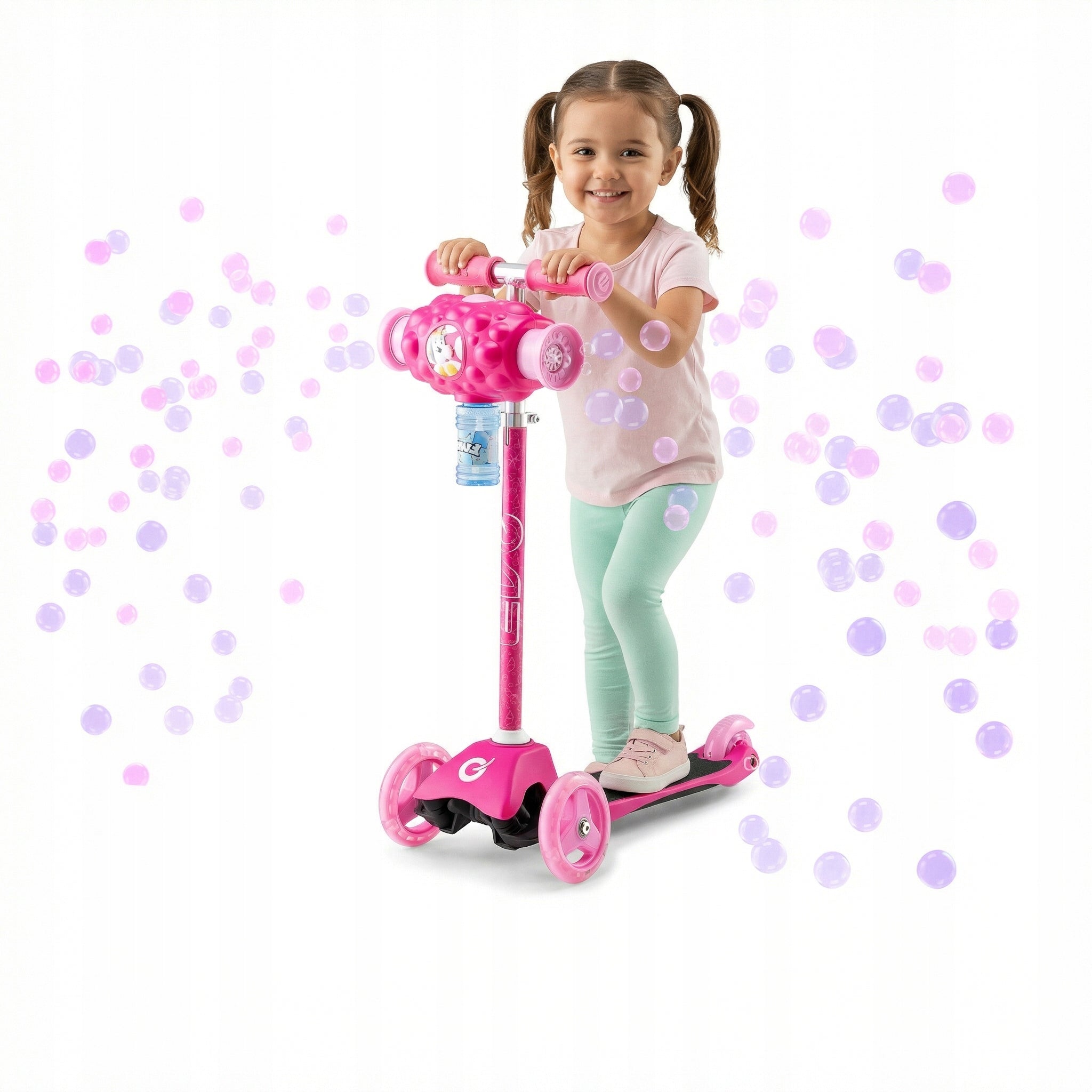THREE-WHEELED SCOOTER FOR CHILDREN PINK WITH SOAP BUBBLES EVO 3+ Number of wheels 3