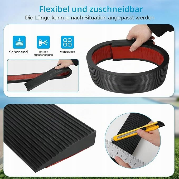 THRESHOLD RAMP RUBBER WHEELCHAIRS BICYCLES DRIVEWAY 90X8X1,5 CM ADJUSTABLE Brand Luka