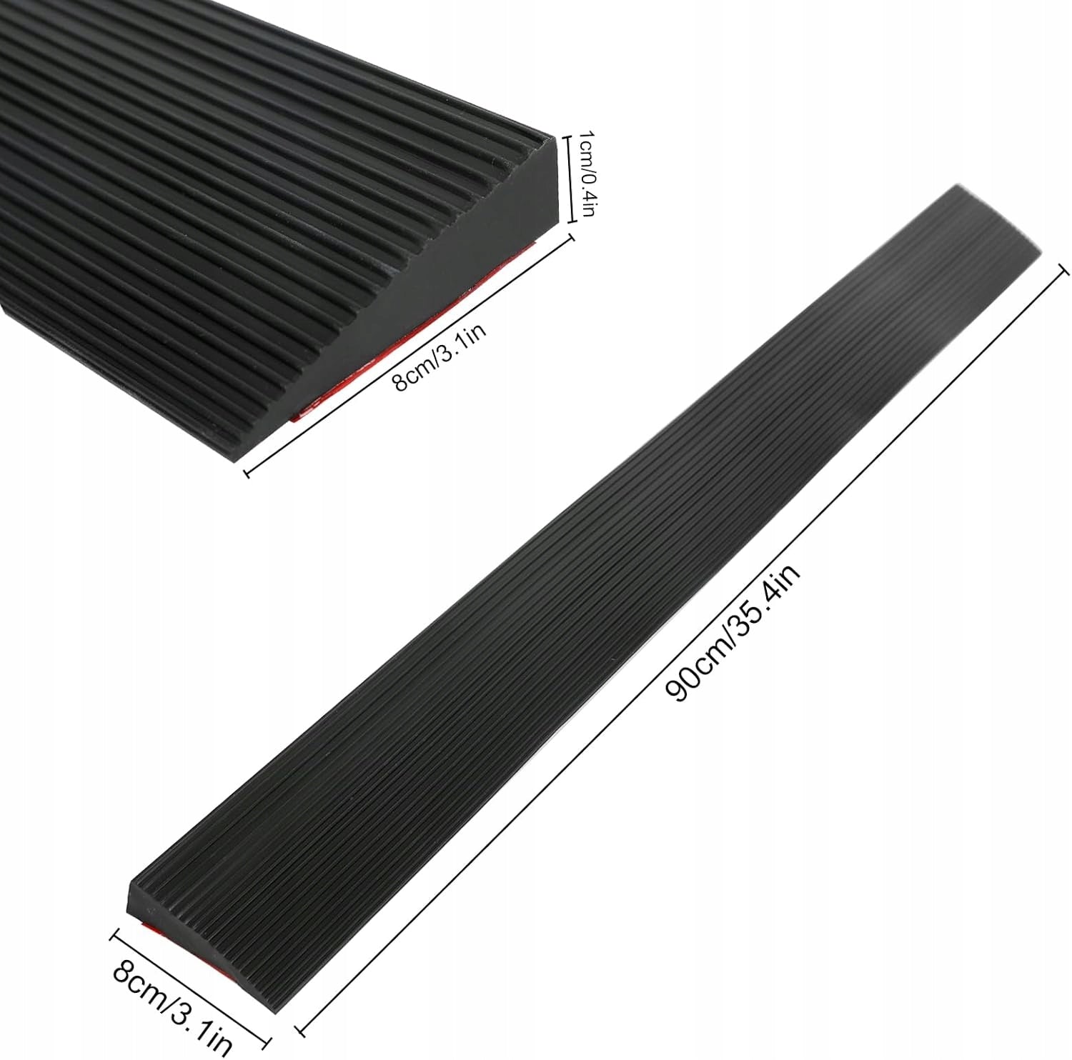 THRESHOLD RAMP RUBBER WHEELCHAIRS BICYCLES DRIVEWAY 90X8X1 CM ADJUSTABLE Brand Luka
