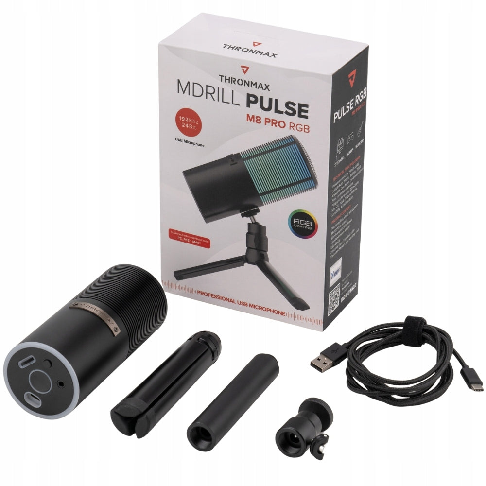 THRONMAX M8P RGB Condenser Microphone USB PULSE PRO 96 kHz, Black Packaging status original