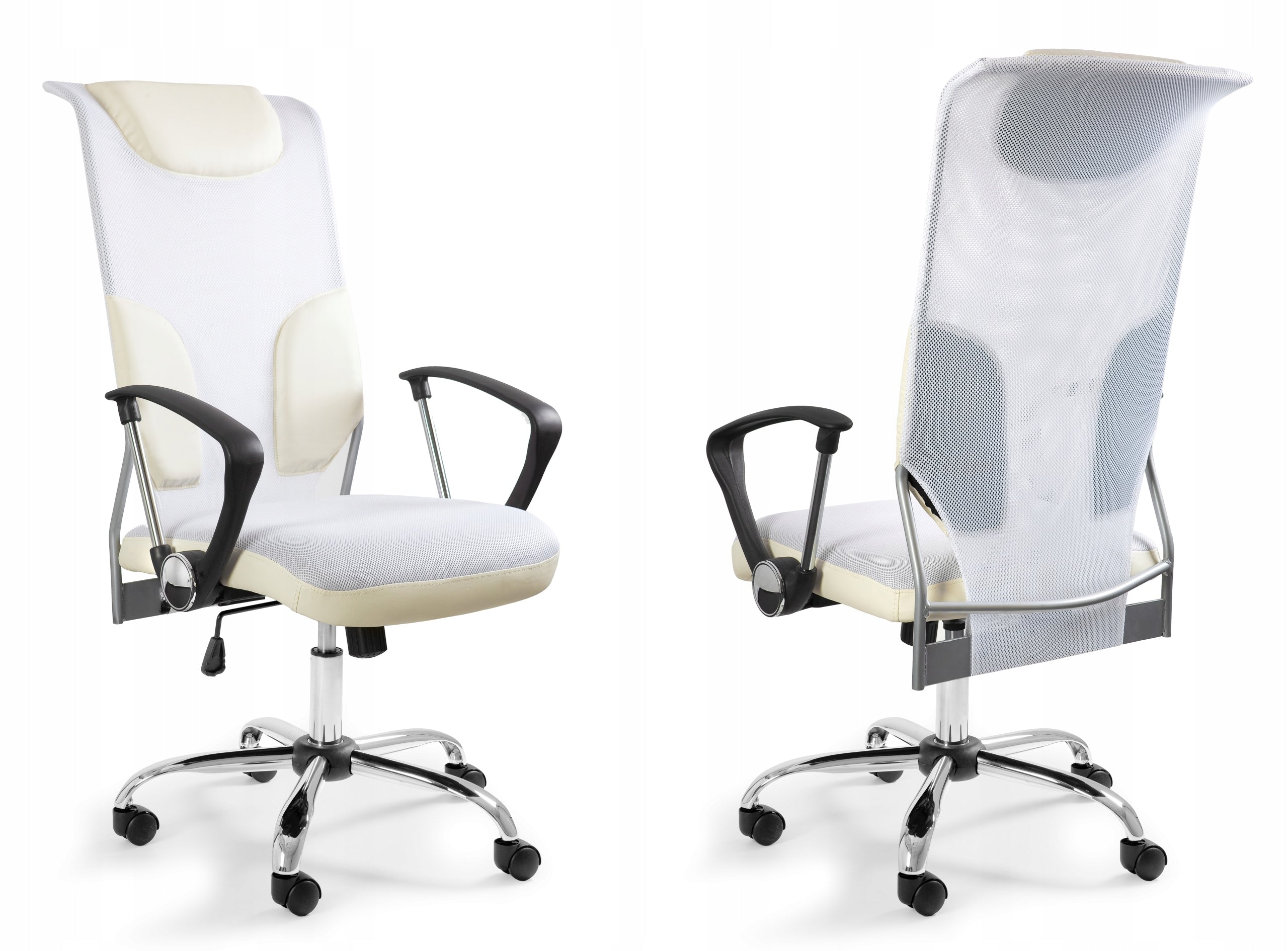 THUNDER: White Swivel Chair for Office, Load Resistant up to 130 kg