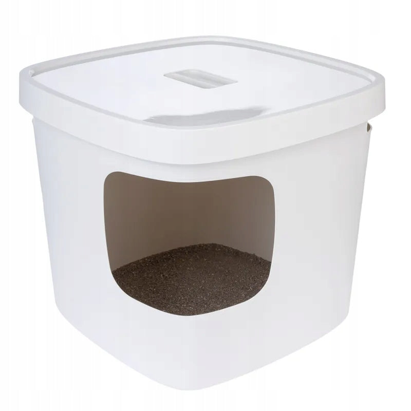 TIAKI covered litter box Devon, white, dimensions 49,5x49,5x43cm