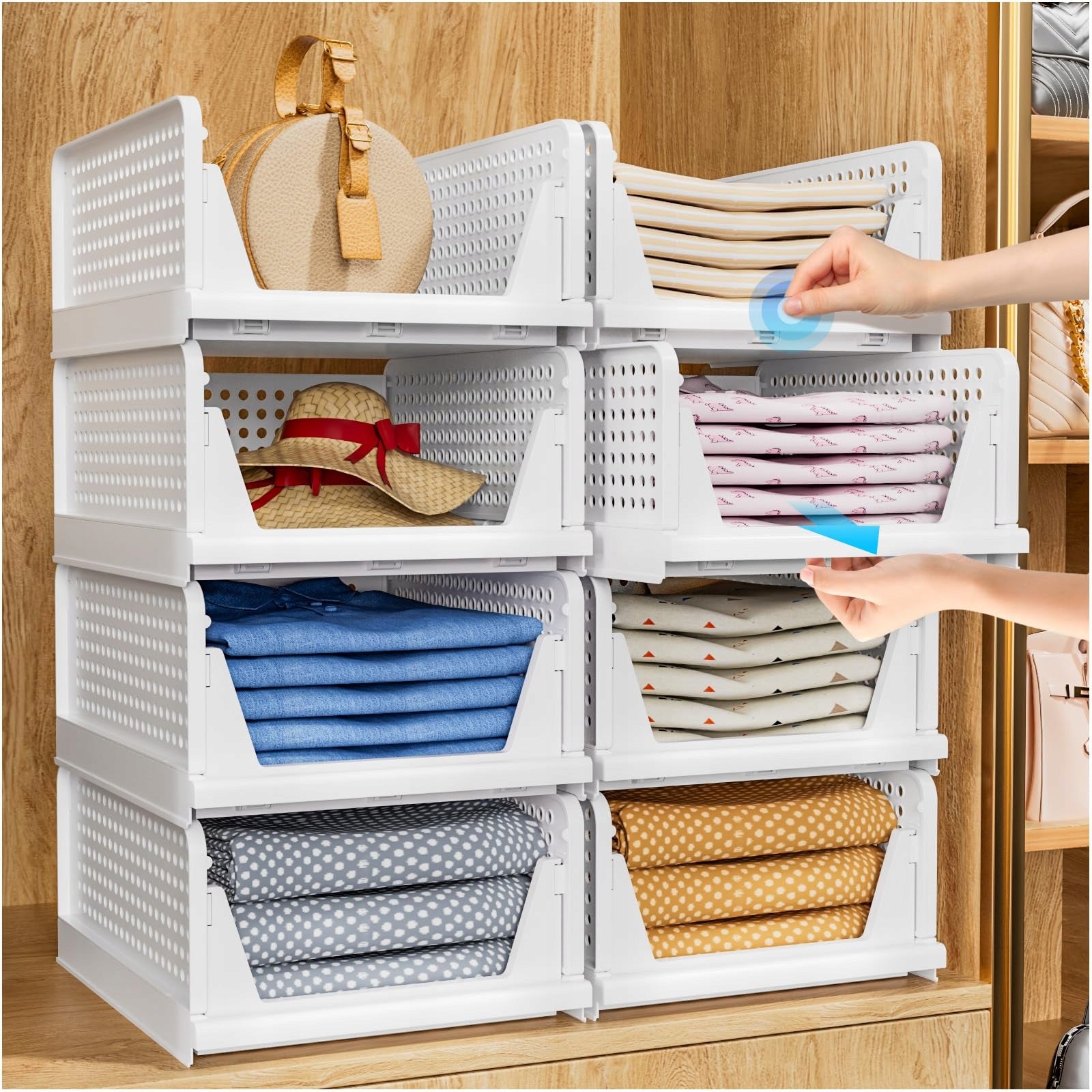 TIDYISLES FOLDING CLOSET ORGANIZER FOR CLOTHES (gd)