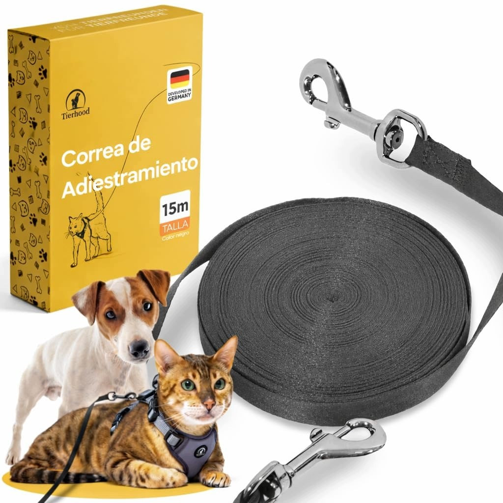 TIERHOOD LEASH 10 M / 15 M FOR CATS - LEASH FOR CATS - VERY LIGHT LEASH