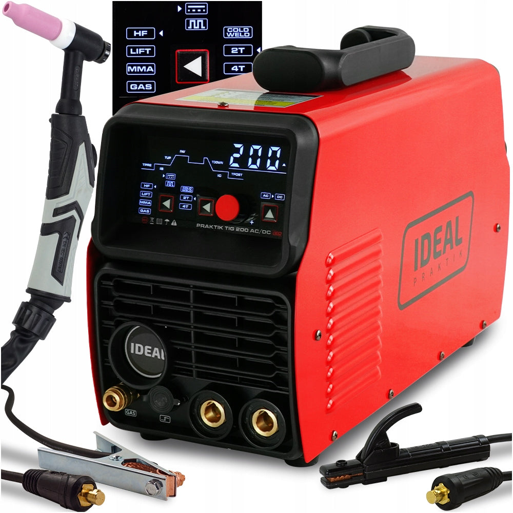 TIG AC DC MMA welder Ideal Praktik TIG 200 LED PULS HF 2T 4T Cold TIG