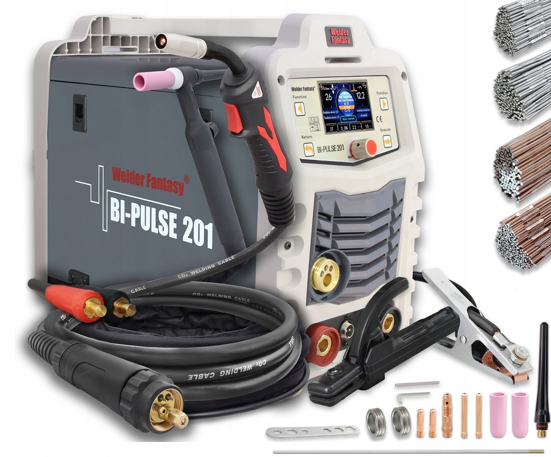 TIG DC semi-automatic MIG/MAG BI-PULSE 201 MMA WIRE SG3 308L