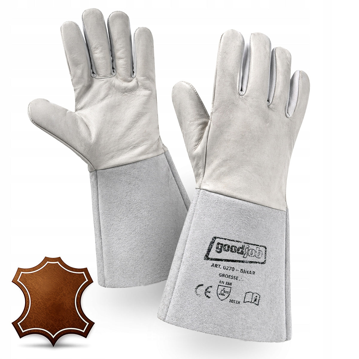 TIG Welding Gloves | Long Goat Flame Retardant Leather | r. 10 length 35 cm