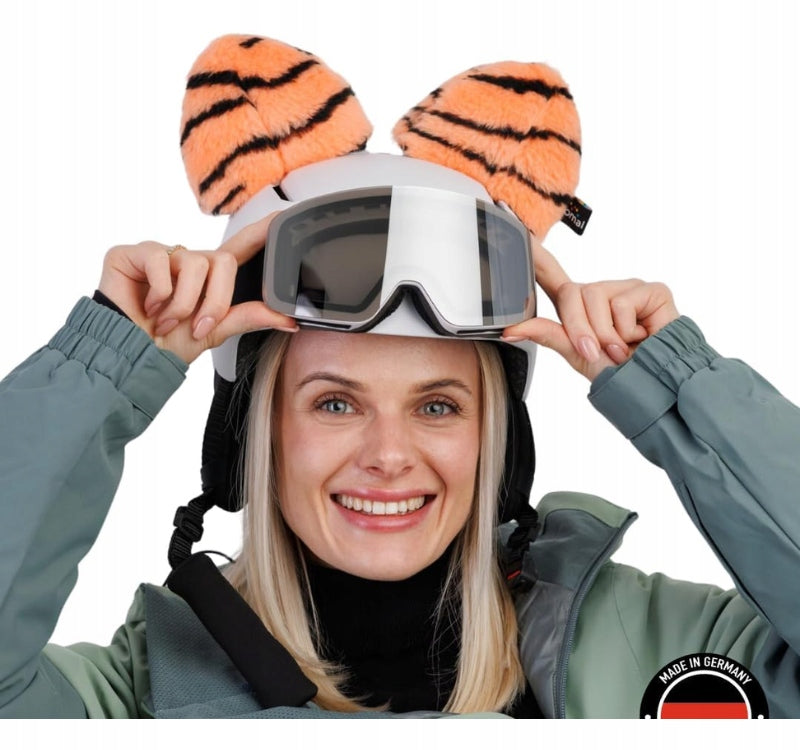 TIGER EARS bicycle helmet ornament for bike scooter ski Velcro Manufacturer no brand