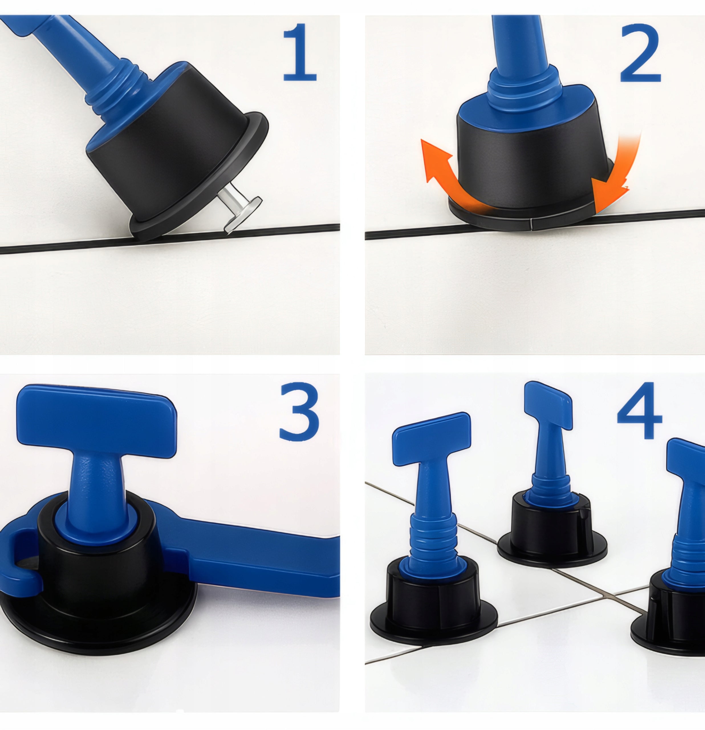 TILE LEVELING SYSTEM WEDGES CLIPS HANDLE 100 PIECES INTERCHANGEABLE PINS Manufacturer code G0039310