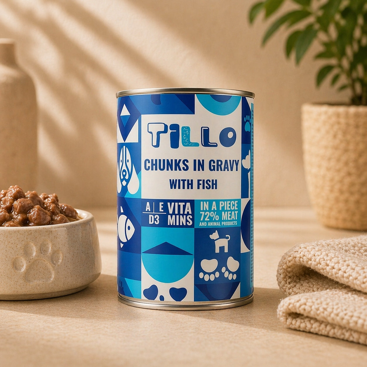 TILLO Chunky Wet Dog Food Fish Can 415g Pieces in Sauce Brand no brand