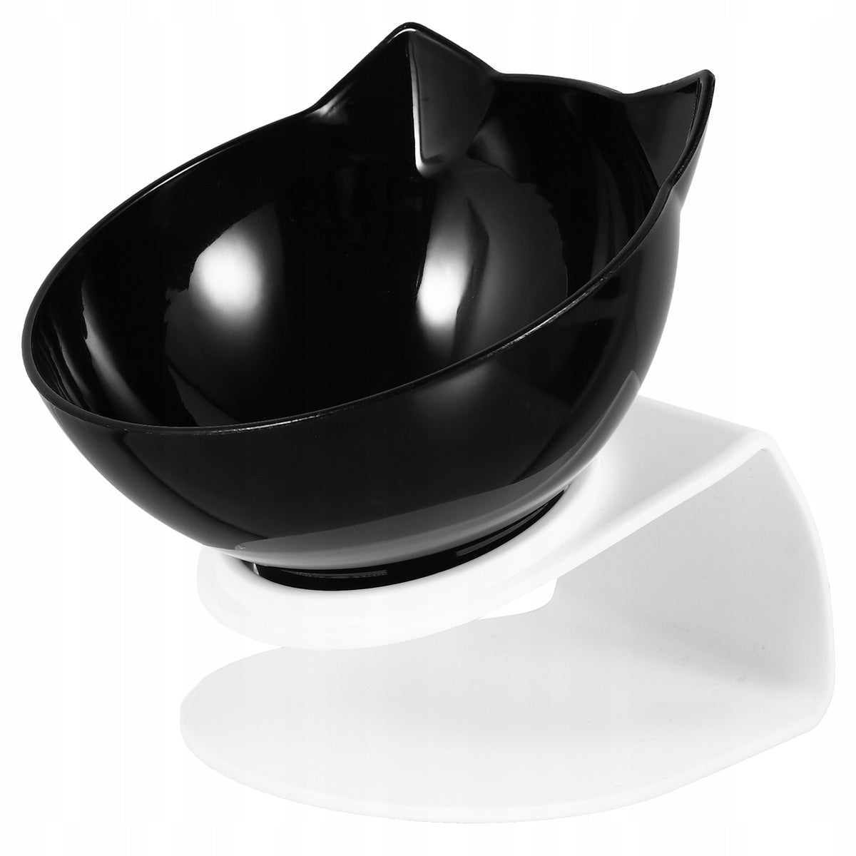 TILTED PLASTIC PET FEEDING BOWL RAISED FOR COMFORTABLE CAT AND DOG USE Brand no brand