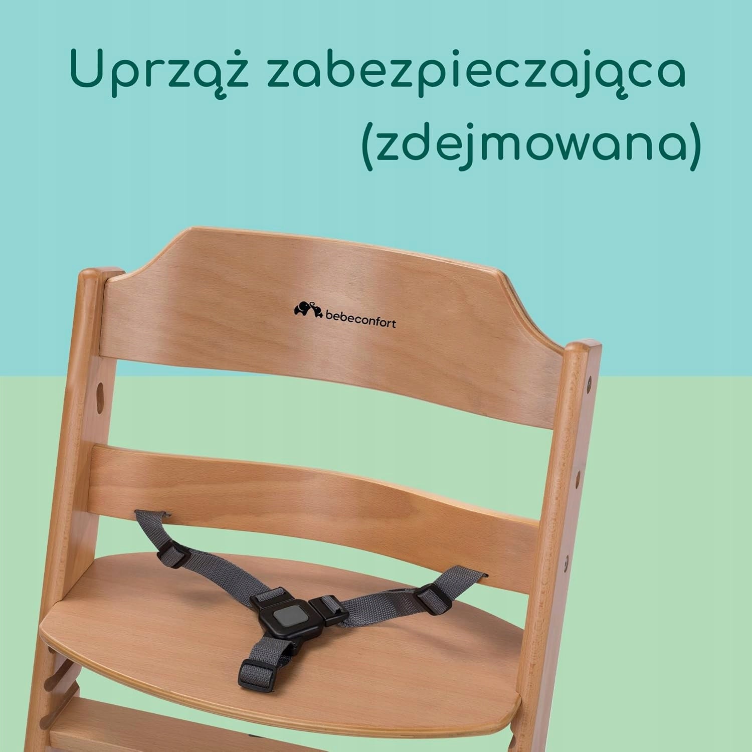 TIMBA BASIC HIGH CHAIR ADJUSTABLE SEAT AND FOOTREST Color shades of brown and beige