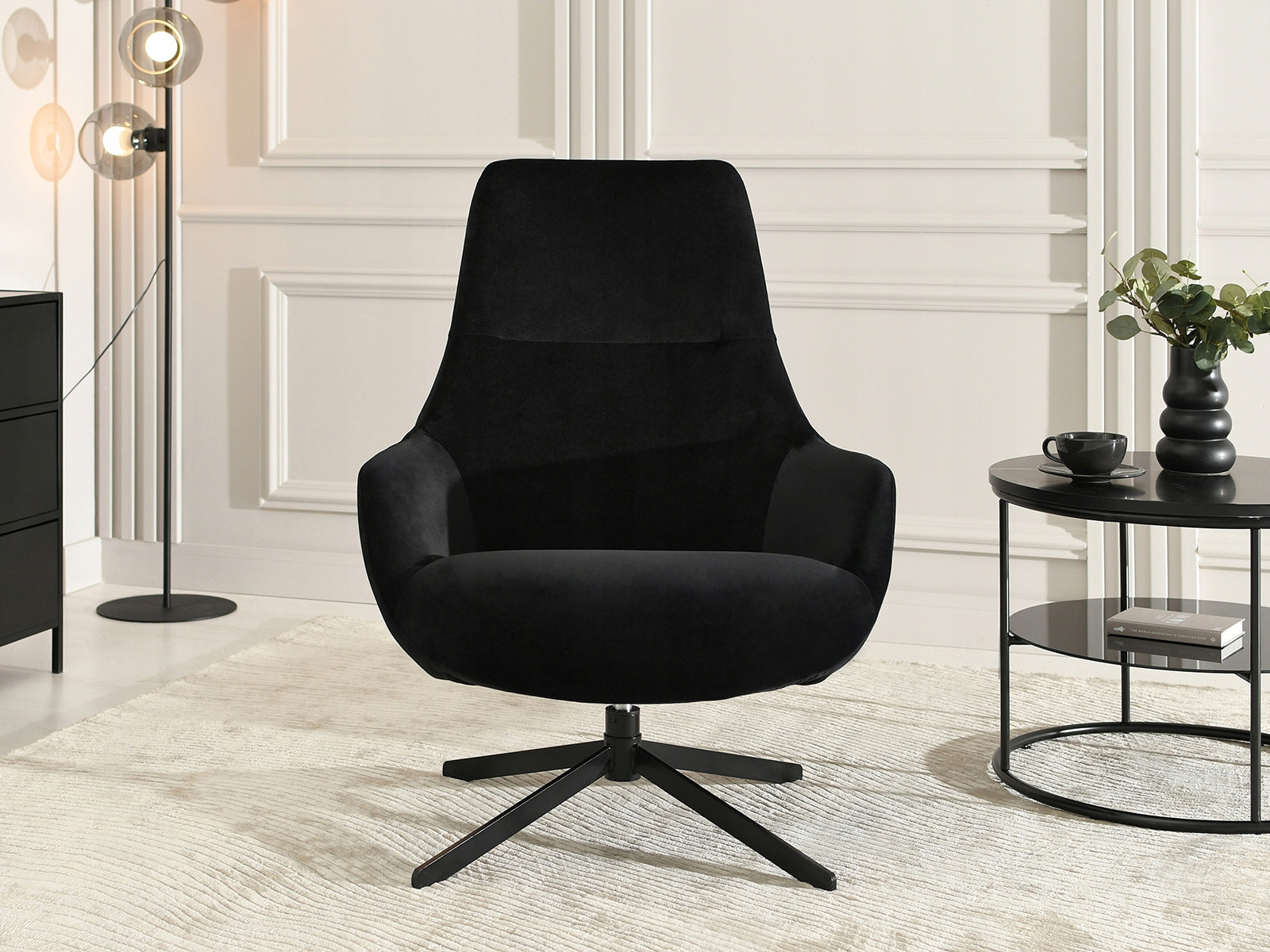 TIMELESS LOUNGE CHAIR WITH SWIVEL SEAT ARMANDO BLACK Manufacturer code 5907698695523