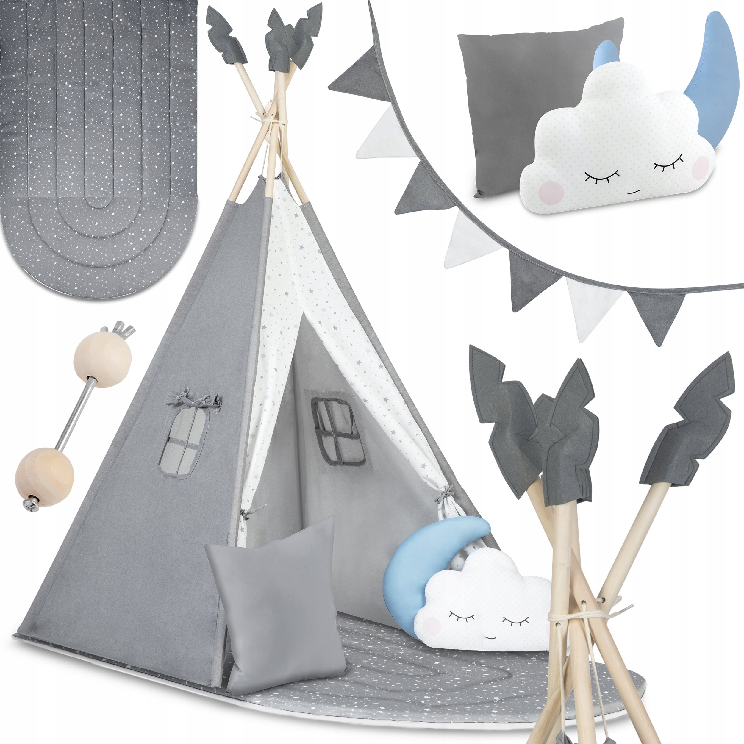 TIPI children's tent TEEPEE Garland Cushions LARGE MAT STABILIZER
